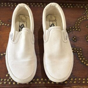 Vans Cream Slip-On Shoes